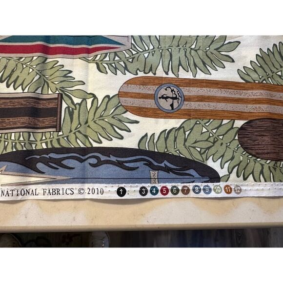 Retro Surfboard Fabric Hoffman Of California 97”x 22” Hawaiian tiki Beach Summer - Picture 5 of 5